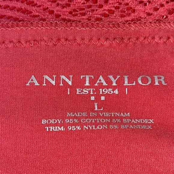 Ann Taylor Salmon Lace Trim Cami L - Picture 3 of 4